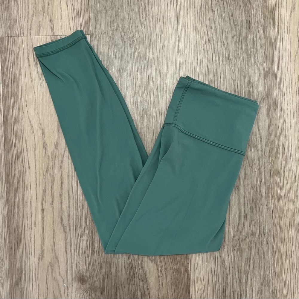 Athleta Elation 7/8 Tight Leggings Green High Rise Size Small
